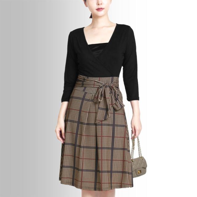 Martha マーサ カシュクールワンピース カシュクール ワンピース チェック 柄 レディース 長袖 カットソー ひざ丈七分袖 の通販はau Pay マーケット Lfo Love Fashion Outlet