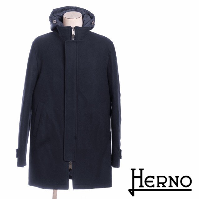 HERNO ヘルノ 2way メンズ ウール フード付きコート 大人のお洒落 