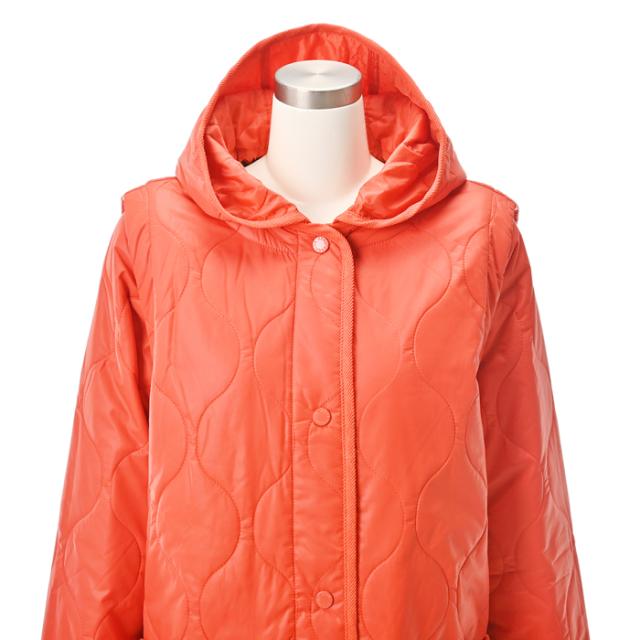 送料無料 コート レディース キルティング アウター 中綿 中わた 4WAY