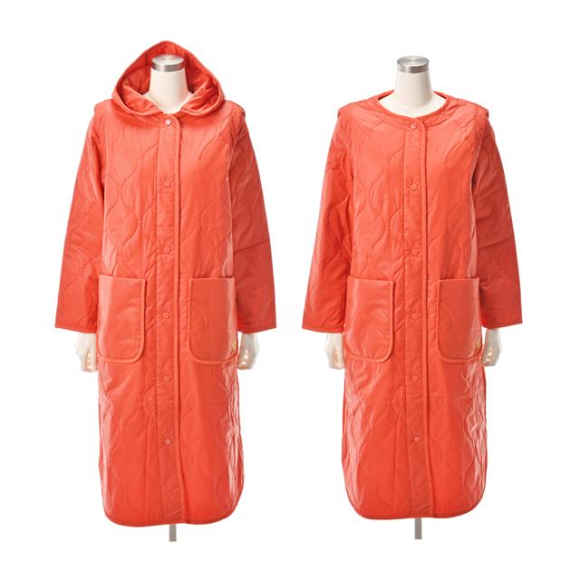 送料無料 コート レディース キルティング アウター 中綿 中わた 4WAY