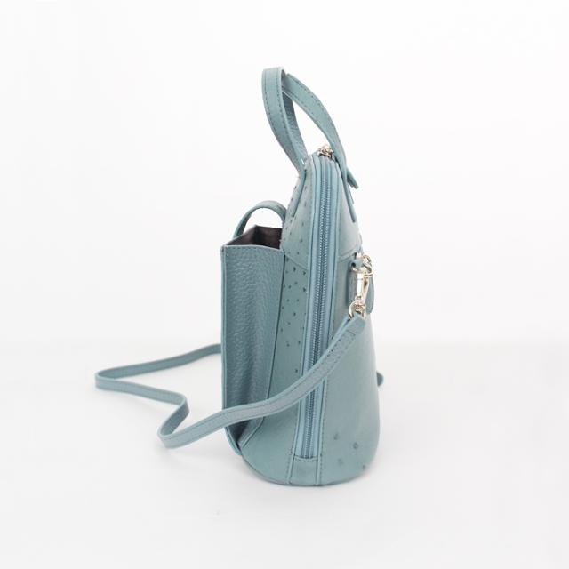 送料無料 ショルダーバッグ レディース オーストリッチ 鞄 かばん ハンドバッグ 本革 レザー 2WAY 斜め掛け 無地 ブルー ブラック グリーン トープ[54284] 本革 オーストリッチ 斜め掛けショルダーバッグ グリーン 送料無料