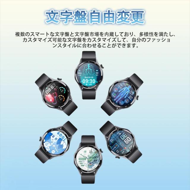 スマートウォッチ 日本製センサー 通話機能 医療レベル心電図ECG+PPG 第6世代血糖値 血中酸素 血圧測定 高精度心拍数 睡眠管理 呼吸率 着信通知 2026最新モデル_1