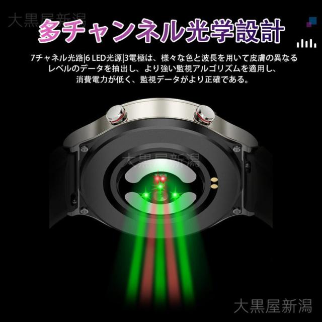 スマートウォッチ 日本製センサー 医療レベル心電図ECG+PPG 血圧 血中酸素 24時間体温測定 高精度心拍数 睡眠管理 呼吸率 歩数計 Line着信通知 iphone/Android_14