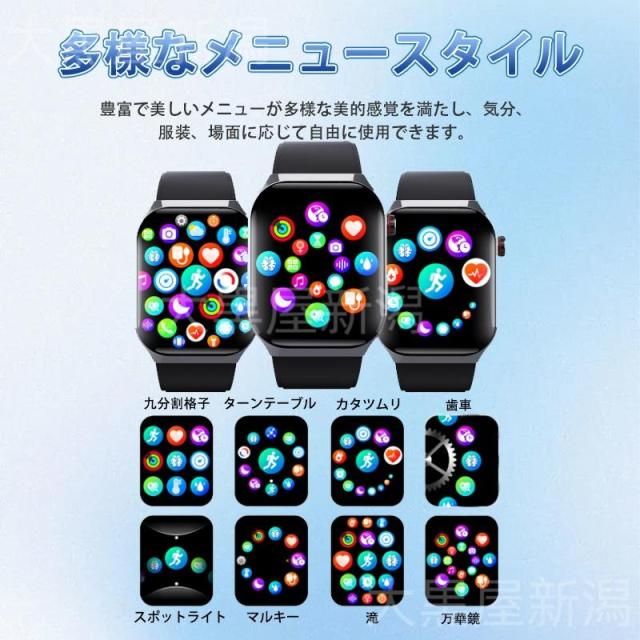 スマートウォッチ 日本製センサー 医療レベル心電図ECG+PPG 血糖評価 血圧 血中酸素 24時間体温測定 心拍数 睡眠管理 呼吸率 歩数計 着信通知 iphone/Android_1