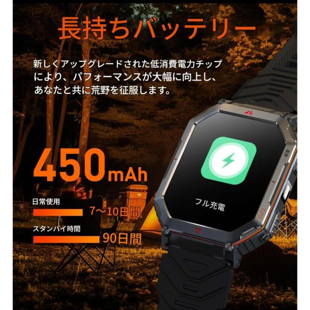 スマートウォッチ ChatGPT搭載 AI文字盤 GPS内蔵 高輝度懐中電灯 振動調節 軍用規格 2.01インチ大画面 Bluetooth5.3通話3ATM防水 耐衝撃 GPS運動軌跡記録 腕時計_10