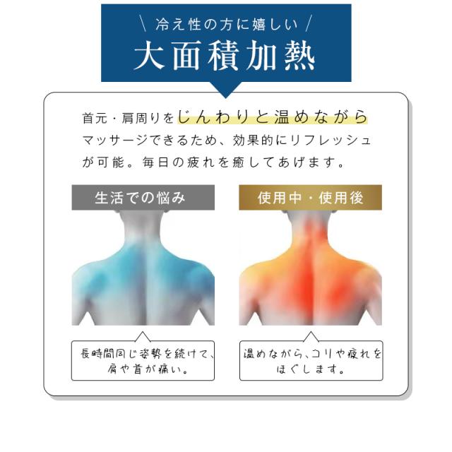 ネックマッサージャー W効果 高速 低速 揉み 肩こり ヒートネック 高温/低温 首コリ 10分 オフタイマーUSB充電式 ハンズフリー_10