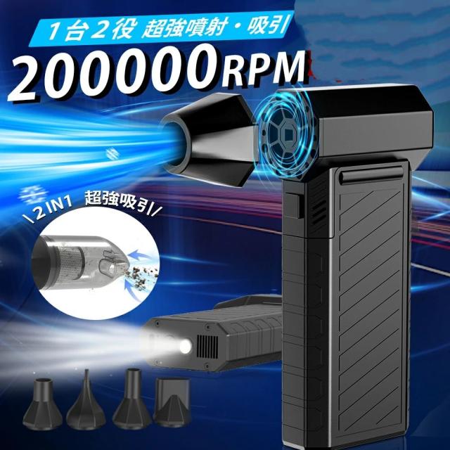電動 エアダスター 小型 爆風 58m/s 200000RPM強力風速 USB充電式 6000mAh大容量 コンパクト ブラシレスモーター LED照明 SOSライト付き エアー缶 ブロワー 洗車 除雪 除塵 PCキーボード掃除 オフィス ほこりとり