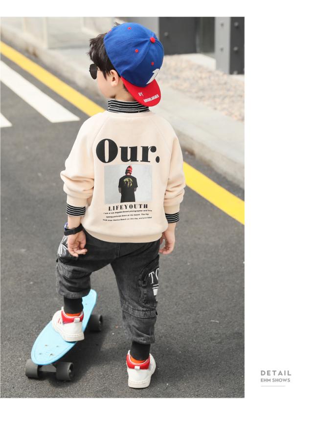 子供服 パーカー 男の子 冬 裏起毛 加厚 インナー ハイネック ファッション カジュアル トレーナー シンプル フェイクレイヤード プリンの通販はau Pay マーケット Cutie