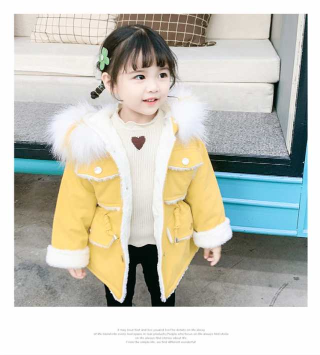 綿コート 韓国子ども服 女の子 冬 ジャケット ベビー服 加厚 アウター 可愛い 毛襟 フード付き 裏ボア 防寒 防風 キッズ ストリーの通販はau Pay マーケット Cutie