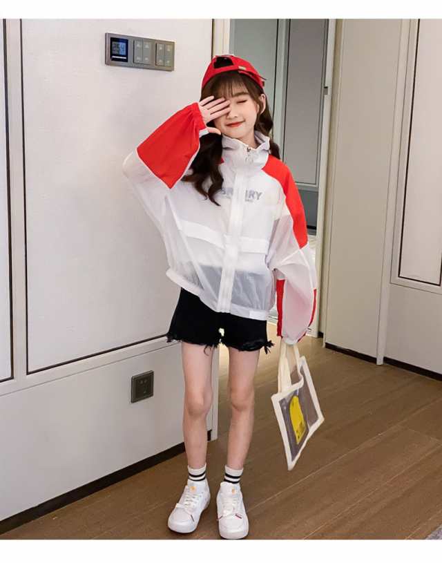 韓国子供服 カーディガン 夏 女の子 長袖 日焼け防止 ジャケット ジュニア 軽い 薄手 通気 ストリート カジュアル ゆったり 人気 110 1の通販はau Wowma Cutie