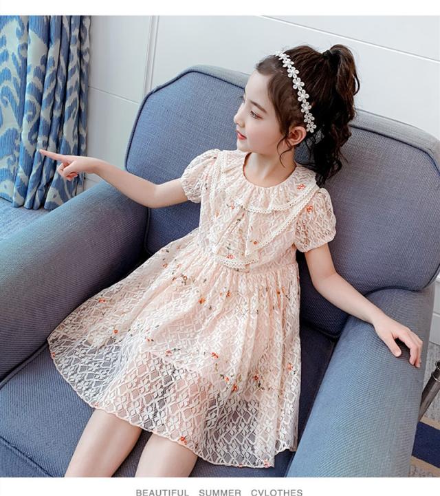 女の子ワンピース キッズ 子供服 半袖ワンピース 韓国風 ジュニア ワンピース 夏 プリンセス スウィート 刺繍 レース 可愛い お姫様 七五の通販はau Pay マーケット Cutie