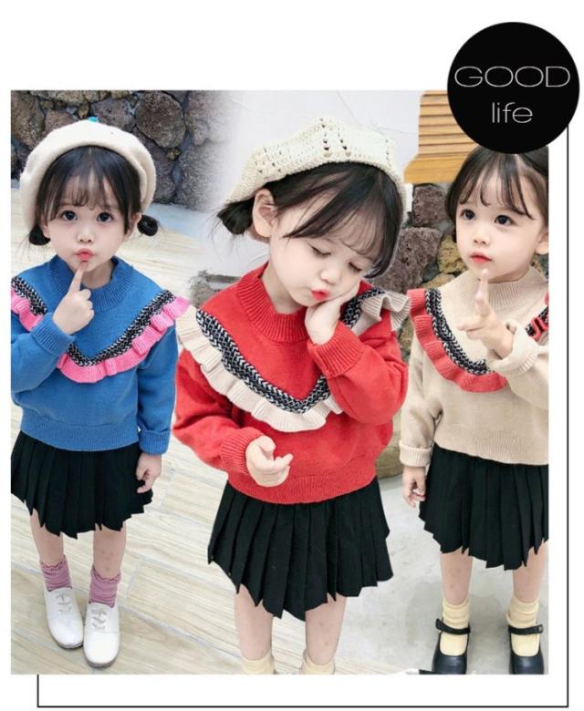 韓国子供服 セーター 女の子 新作 ファッション 流行り お姫様 プリント柄 スウィート 韓国風 レース 可愛い 着まわし インナー 秋冬 セの通販はau Pay マーケット Cutie Bb