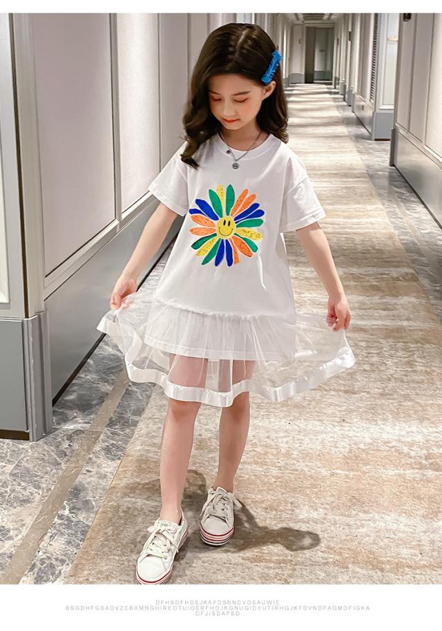 韓国子供服 ワンピース 女の子 新作 ファッション お姫様 プリント柄 スウィート 韓国風 可愛い オシャレ 通販 人気 夏物 半袖 ジュニア の通販はau Pay マーケット Cutie