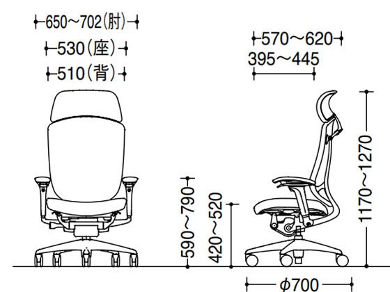 オカムラ コンテッサ2 ヘッドレスト付座クッション ダークブルー CC87BSFPC4の通販は