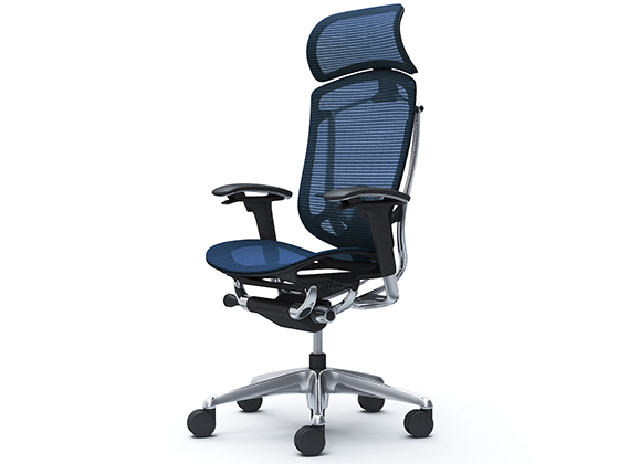 オカムラ コンテッサ2 ヘッドレスト付 座メッシュ ダークブルー CC85BSFPG4の通販は