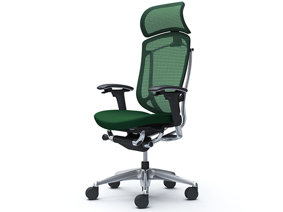 オカムラ コンテッサ2ヘッドレスト付座クッション ダークグリーン CC87BRFPD5の通販は