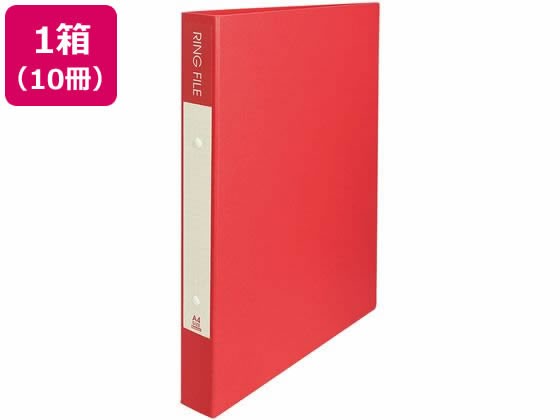 ビュートン 2穴リングファイル 紙製 A4タテ 背幅36mm レッド 10冊