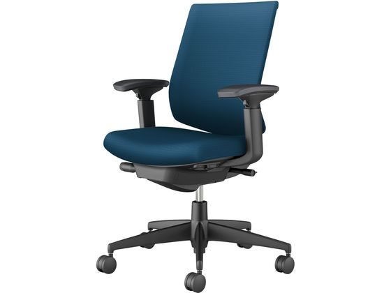 コクヨ ウィザード4 ローバック ブラックシェル 可動肘 Pブルー(W)の通販は