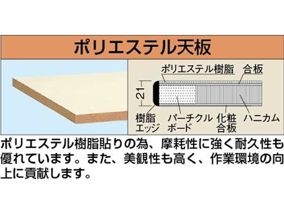 サカエ 軽量作業台KSタイプ W1200×D600×H740 KS-126PI