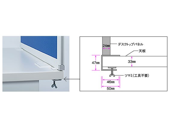 イノウエ クロスデスクトップパネル W1400×D38×H350mm ブルーの通販は