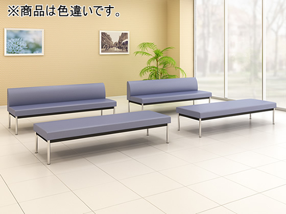コクヨ ロビーチェア150 3人掛け 背なし 角パイプステンレス脚 幅1800MM×奥行き600MM ビニールレザー カラー VFN06 コクヨ ロビーチェア 150シリーズ 3人用 W1800 角パイプメッキ脚