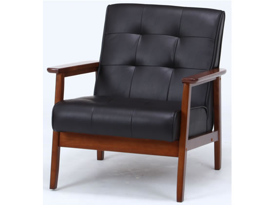 不二貿易 バイキャストPU 1Pソファ 1台 不二貿易 バイキャストPUソファー フレンズ 1人掛け ダーク