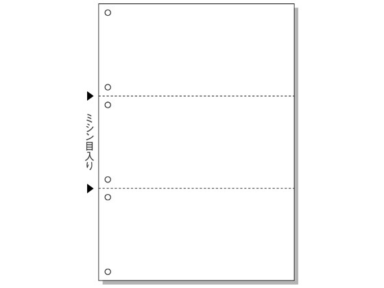 ヒサゴ マルチプリンタ帳票 A4 白紙 3面 6穴 2500枚 BPE2005