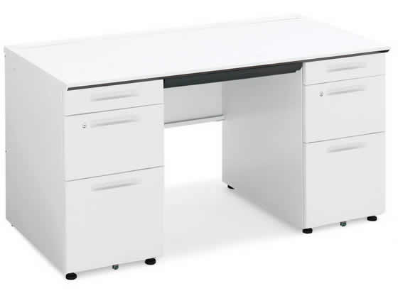 コクヨ iSデスク 両袖デスク B4タイプ W1400×D700 ホワイトの通販は