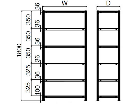コクヨ イージーラック 6段 W890×D315×H1800 SE-S06316F1の通販は