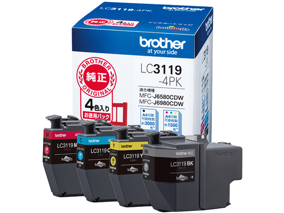 ブラザー インクカートリッジ 大容量4色パック LC3119-4PKの通販は