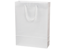 スーパーバッグ ラミネート紙手提袋 白無地 L 50枚 92660260の通販は