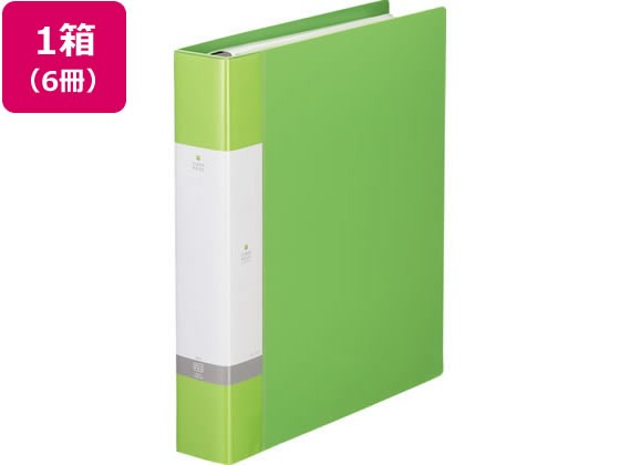 リヒトラブ リクエスト クリアーブック差替式A4 30穴 背幅50黄緑6冊