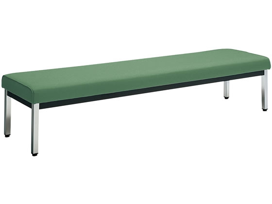 コクヨ 150アームレスチェアー 角メッキ脚 背なし W1800×D460 ミントの通販は