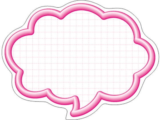 タカ印 抜き型カード ふきだし型 大 桃 50枚 16-4192