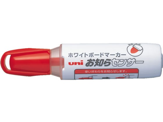 三菱鉛筆 ホワイトボードマーカー(お知らセンサー)太字 丸芯 赤 - 掲示用品
