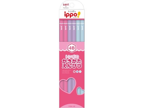 大勧め トンボ鉛筆 ippo!かきかたえんぴつ 12本 プレーン ピンク 4B