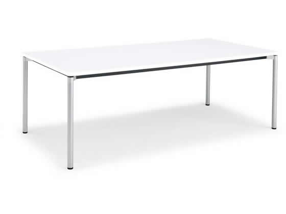 コクヨ ジュート ラウンドエッジ シルバー丸脚 2100×D1000 ホワイトの通販は