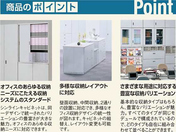 良質で安価な製品 イトーキ/シンラインキャビネット 下置き 3枚引戸型