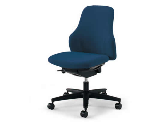 コクヨ グーフォ ローバック ホワイトシェル 肘なし プルシアンブルーの通販は