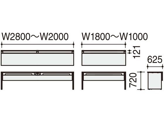 コクヨ WV+基本 固定式配線片面1000×625 ミディアム ブラック