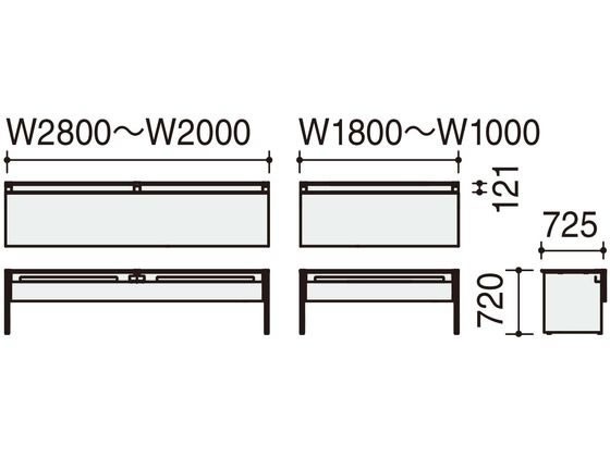 コクヨ WV+基本 固定式配線片面1000×725 ホワイト ブラック