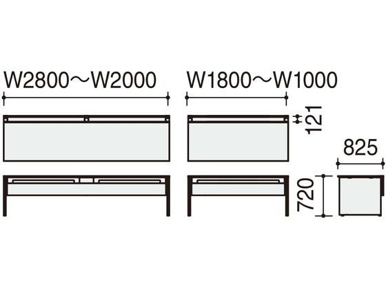 コクヨ WV+基本 固定式配線片面1400×825 ホワイト ブラック