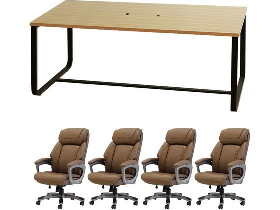 Netforce 4人用会議セット テーブル1800mm NA ランディチェア BRの通販は