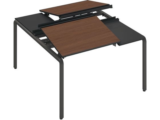 コクヨ UPTIS デスク両面独立 トレー W1200 ウォールナット×脚黒の通販は