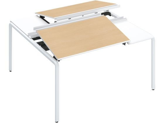 コクヨ UPTIS デスク両面独立 トレー W1400 ナチュラルオーク×脚白の通販は