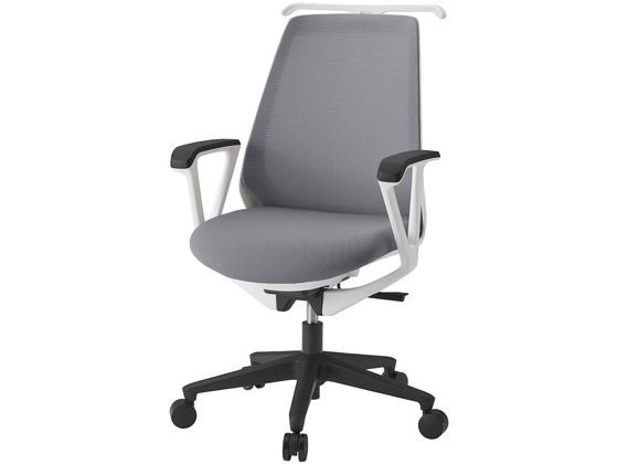 イトーキ ノナチェア 固定肘 ナイロンキャスター・ハンガー付 WH LGYの通販は