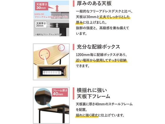 Netforce フリーアドレスデスクロイズチェアセット 6人用 NA／BRの通販 