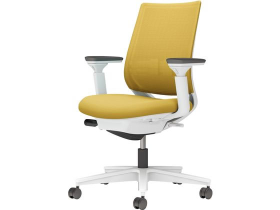 コクヨ チェア ミトラ2 可動肘 ランバー付 オリーブイエロー ナイロンキャスターの通販は