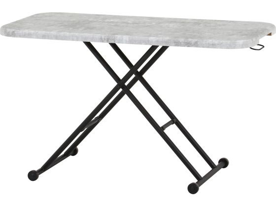 不二貿易 ガス昇降フリーテーブル ワイド コンクリート風の通販は