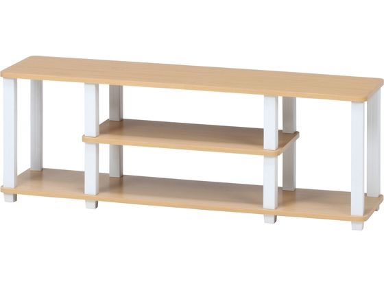 不二貿易 フィット TVラック W110 ナチュラル×ホワイトの通販は